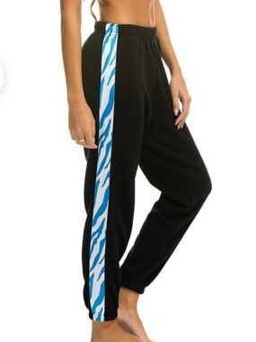 Aviator Nation authentic jogger sweatpants with velvet tiger stripe sides small
